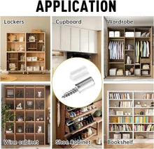 Load image into Gallery viewer, 100/10PCS Self Tapping Screw Layer Plate Holder Wardrobe Septum Brackets Fixed Screw Shelf Support Pegs with Non-Slip Sleeve
