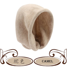 Load image into Gallery viewer, New winter scarf and hat combo for ladies – made of faux cashmere, knitted in a DIY style, featuring a hood and a pull-on design
