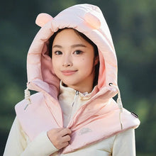 Load image into Gallery viewer, Warm Winter Down Hooded Hats Ultralight Drawstring Coat Short Tank Top Zippper Removable Neck Cover Fake High Collars Women's
