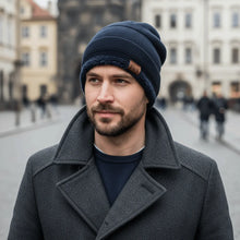 Load image into Gallery viewer, Unisex Fur Lined Winter Beanie Cap Soft Thick Warm Slouchy Hat Windproof Cuffed Design Knitted Hats
