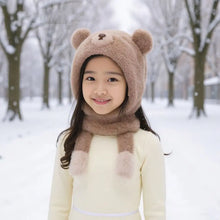 Load image into Gallery viewer, Keep Warm Children's Balaclava Hat Thick Warm Integrated Ear Protection Neck Scarf Windproof Warm Knitted Cap Headgear
