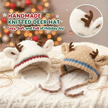 Load image into Gallery viewer, New Fur Deer Storage Hat Ear Protection Warm Knitted Deer Antler Hat Windproof Elastic Winter Cap Outdoor
