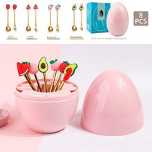Load image into Gallery viewer, Cute Doll Fruit Fork Children's Holiday Gifts Small Mood Egg Tableware Set
