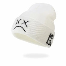 Load image into Gallery viewer, New autumn and winter knitted hats for men and women, crying face embroidered woolen hats, outdoor youth warm pullover cold hats
