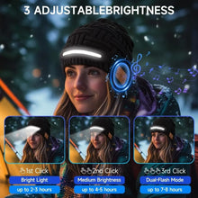 Load image into Gallery viewer, Winter Warm Bluetooth Music Knitted Hat Plus Velvet USB Rechargeable Ear Protection Hat Coldproof Supporting Wireless Calls
