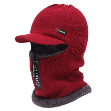 Load image into Gallery viewer, Autumn and winter men's cold resistant and warm woolen hat, cycling knitted hat, neck and ear protection integrated cotton hat
