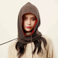 Load image into Gallery viewer, Unisex 100% Cashmere Balaclava Soft Warm Thick Drawstring Beanies Ear Face Neck Protect Scarf Hat Multi-functional Bonnet Cap
