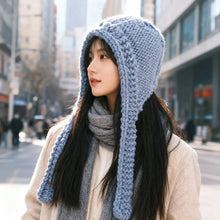 Load image into Gallery viewer, New Soft Knitted Hat Ear Warmth Breathable Knitted Balaclava Hat Thickened Windproof Earmuff Hat for Autumn Winter Season
