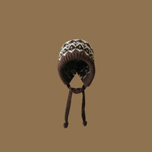 Load image into Gallery viewer, Cute With Strap Jacquard Knitting Hat Wind-Resistant Ear Protection Pullover Bonnets Warm Lace up Earmuffs Pile Cap
