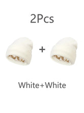 Load image into Gallery viewer, 2Pcs Unisex Satin Lined Beanies Hat for Women&amp;Men Winter 2Layer Ear Protect Warm Hiking Cycling Ski Cap Slouchy Cuffed Balaclava
