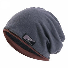 Load image into Gallery viewer, Autumn and Winter Imitation Cashmere Double Layer Skullies Bennies Unisex Pullover Hat
