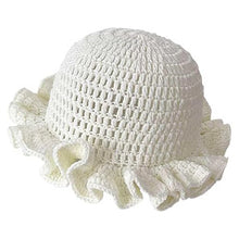 Load image into Gallery viewer, Solid Color Hand Knitted Knit Hat in Bohemian Style with Hollowed Out and Ruffled Design Bucket Shaped Hat  Fisherman's Hat
