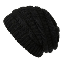 Load image into Gallery viewer, Stylish Solid Color Warm Knitted Hat Soft Elastic Windproof Winter Knit Beanies Keep Warm Without Brim Knit Slouchy Beanie Adult
