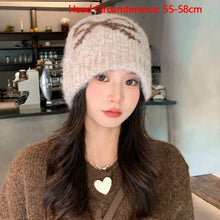 Load image into Gallery viewer, Fashion Keep Warm Bow Knitted Hat Windproof Cold Proof Ear Protection Cap Thickened Pullover Hat Autumn Winter
