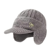 Load image into Gallery viewer, Fashion Middle-aged Mother Hat Bowknot Windproof Knitted Peaked Hat Thickened Keep Warm Bomber Hat Winter
