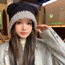 Load image into Gallery viewer, New Cute Bear Knitted Hat Pompom Fur Balls Pullover Cap Warm Coldproof Ear Protection Hat for Outdoor Cycling Skiing
