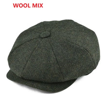 Load image into Gallery viewer, Autumn Winter Men's Newsboy Hat Wool Blend Male Beret Men And Women England Gatsby Retro Hat Driver Flat Cap
