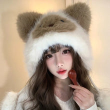 Load image into Gallery viewer, Cute Cat Ear Hat Windproof Soft Earflap Bonnet Hat Ear Protection Thick Warm Hooded hat
