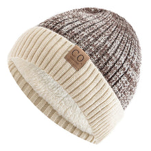 Load image into Gallery viewer, New Unisex Two-Tone Winter Hats Add Fur Lined Men And Women Fashion Warm Beanie Cap Casual Winter Knitted Hats
