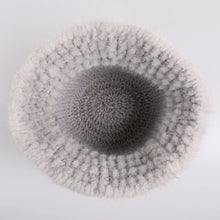 Load image into Gallery viewer, Women's Winter Gneuine Mink Fur Textile Knitted Bucket Hat Real Fur Fluffy Fishman Cap Cold Weather Warm Hats For Lady Luxury
