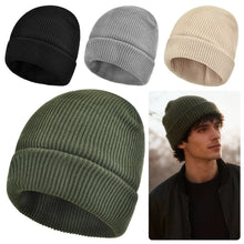 Load image into Gallery viewer, Soft Winter Beanie Waterproof Coating Solid Color Fishing Hat Windproof Fleece Lined Knit Cap Winter Season for Men and Women
