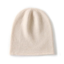 Load image into Gallery viewer, Casual Cashmere Cashmere Knitted Hat Rolled Edge Unisex Winter Warm Cap Solid Color Ear Protection Cap
