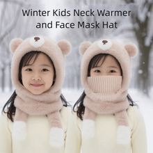 Load image into Gallery viewer, Keep Warm Children's Balaclava Hat Thick Warm Integrated Ear Protection Neck Scarf Windproof Warm Knitted Cap Headgear
