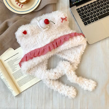 Load image into Gallery viewer, Versatile Warm Thick Knitted Hat Cherry Bow Windproof Ear Protection Cap Coldproof Cake Bear Beanies Hat Winter Outdoor
