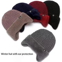 Load image into Gallery viewer, Knitted Hat Winter Elderly Hat for Women Winter Mom Warm Hat for Men Ear Protection Middle-Aged and Elderly
