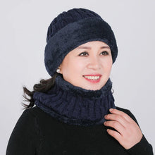 Load image into Gallery viewer, 2pcs/Set Winter Warm Knit Beanie Hat Neck Warmer Scarf,Thermal Lined Skull Cap for Men Outdoor Fall Outfit,suitable for Skiing
