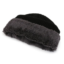 Load image into Gallery viewer, 1pc Winter Warm Beanie Knitted Cap Large Brim,Solid Color, Versatile Unisex Style,Plush Lining for Winter,Suitable for Adults
