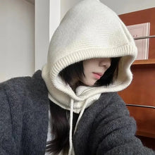 Load image into Gallery viewer, Knitted Balaclava Caps Winter Bonnet Beanies Hat Warm Thick Korean Hooded Caps Retro Outdoor Neck Collar Accessories Knitted Hat
