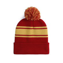 Load image into Gallery viewer, Casual Pom-Pom Beanie Cap Cozy Striped Thick Warm Winter Hat Ear Protection Soft Knitted Hat

