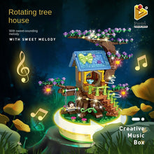 Load image into Gallery viewer, 656017 Music Box Building Blocks Girls' Small Particles Assembling Educational Building Blocks Tree House Toys
