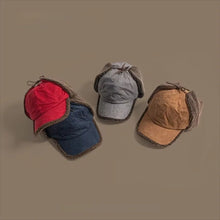 Load image into Gallery viewer, Cozy Retro Bomber Hat Warm Fleece Suede Material Flying Hat Windproof Thickened Design Ear Fleece Hat Winter for Men and Women
