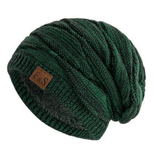Load image into Gallery viewer, Unisex Slouchy Winter Hats Warm Fleece Lined Beanie Cap Men Women Casual FS Label Decor Winter Mixed Color Knitted Hats
