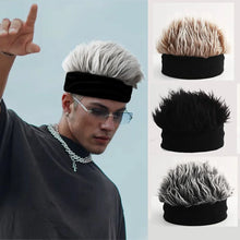 Load image into Gallery viewer, Novelty Faux Hair Wig Cap Durable Knitted Skull Cap Korean Style Breathable Trendy Toupee Hats Parties Cosplay Daily Wear Men 
