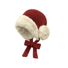 Load image into Gallery viewer, Cute Warm Thick Women Knitted Hat Coldproof with Ties Ear Protection Cap Thickened Windproof Beanies Hat Winter Outdoor
