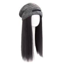 Load image into Gallery viewer, Fashion Long Wavy Hair Beanie Hat with Wig Attached Wig Casual Wig Knitted Cap Warm Hair Wig Winter Hats Women
