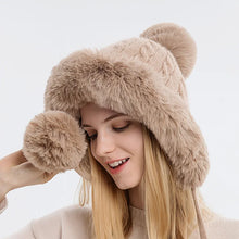 Load image into Gallery viewer, Winter Hat For Women Hooded Face Mask Fluff Keep Warm Thicken Style Neck Scarf Hooded Cap Beanie Knitted Cashmere Neck Warmer
