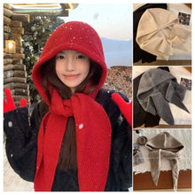 Load image into Gallery viewer, Knitted Winter Balaclava Thickened Hooded Hat Ear Protection Cap One-Piece Winter Accessories Neck Collar Outdoor Sports
