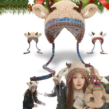 Load image into Gallery viewer, New Fur Deer Storage Hat Ear Protection Windproof Knitted Deer Antler Hat Elastic Warm Winter Cap Winter
