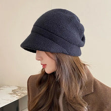Load image into Gallery viewer, Solid Color Knitted Earflap Hat Yarn Material Warm Design Pullover Hat Minimalist Big Head Circumference Hat For Women Girls
