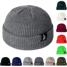 Load image into Gallery viewer, Daily SHORT Beanie Hat Unisex Sailor Style Winter Hat Men Women Ribbed Knitted Melon Cap True Letter Baggy Hat
