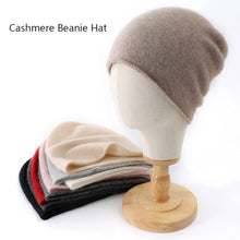 Load image into Gallery viewer, Casual Cashmere Cashmere Knitted Hat Rolled Edge Unisex Winter Warm Cap Solid Color Ear Protection Cap

