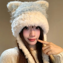 Load image into Gallery viewer, Fashion Cat Ear Faux Fur Beanies Hat Cold-proof Thicken Winter Anti Cold Hat Cold Protection Mongolian Hat Women Accessories
