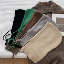 Load image into Gallery viewer, Knitted Hooded Caps Winter Balaclava Hats Women Korean Style Outdoor Warmer Drawstring Hats One-piece Neck Collar Beanies Cap
