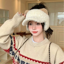 Load image into Gallery viewer, Thicker Winter Warm Hat With Earflaps Cute Ear Empty Top Baseball Caps Ear Protection Windproof Earflaps Knitted Hat Daily Wear
