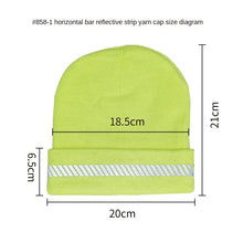 Load image into Gallery viewer, High Visibility Safety Beanie Reflective Knit Ribbed Hats Warm Winter Bonnets for Night Running Hiking Cycling
