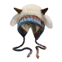 Load image into Gallery viewer, New Fur Deer Warm Knitted Hat Windproof Deer Antler Storage Hat Ear Protection 2 In 1 Ear Flap Hat Winter
